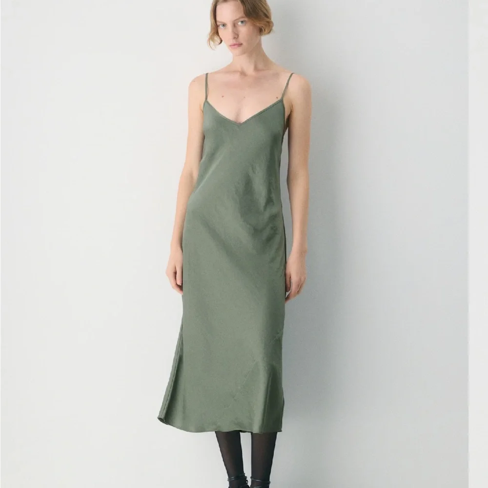 Wilfred Olive Slip Midi Dress - Picture 1 of 5